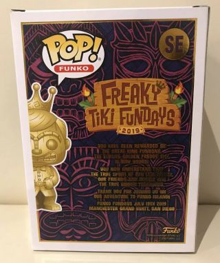 Funko Pop Golden Freddy Idol SE Freaky Tiki Fundays SDCC 2019 NIB 3