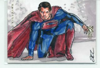 Superman 2019 Cryptozoic Czx Dc Heroes & - Villains Sketch 1/1