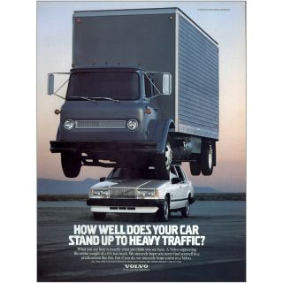 1988 Volvo: Stand Up To Heavy Traffic Vintage Print Ad
