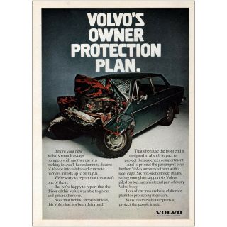 1975 Volvo: Owner Protection Plan Vintage Print Ad