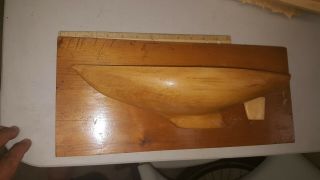 Vintage Half Hull Boat Model Wooden Model On Plaque 1964? Look 16 Inches Wide