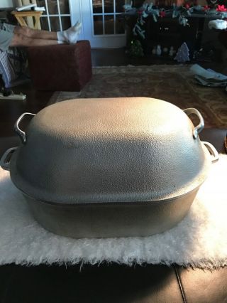 Vintage Century Silver Seal Hammered Aluminum Large Roaster Pan Dutch Oven