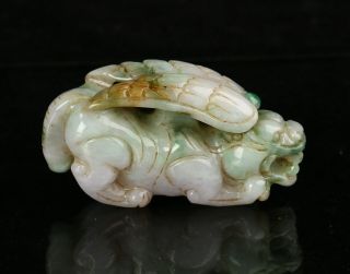 Cert ' d 3 Color Nature Grade A jadeite Jade Statue Sculpture PiXiu 貔貅 r07582231 2
