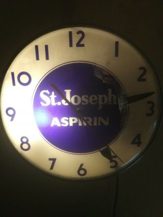 1940 - 1950 At Joseph Vintage Light Up Wall Clock