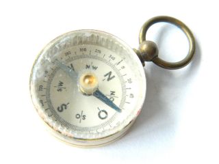 Antique Miniature Brass Magnetic Compass Pendant Maritime Pocket Compass,  Spain