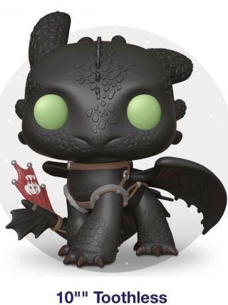Funko Pop How To Train Your Dragon - Toothless 10 " In Target Exclusive - Nib