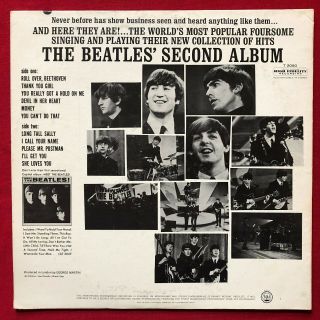 THE BEATLES SECOND ALBUM LP (1964) ORIG MONO PRESS CAPITOL T - 2080 RIAA 3 2