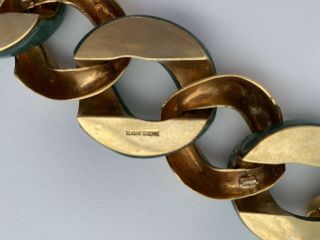 Seaman Schepps Large Classic Gold Link Bracelet With Jade 2