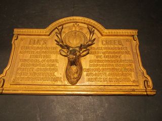 Old Vintage Bpoe Benevolent And Protective Order Of Elks Creed 1921 Metal Plaque