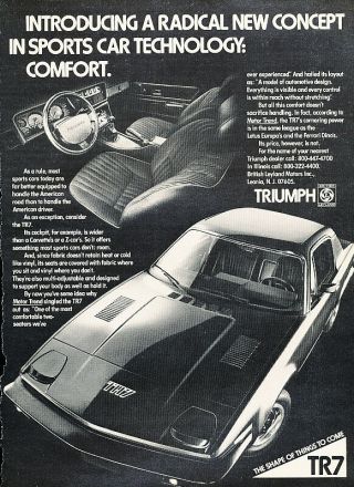1976 Triumph Tr7 Radical Vintage Advertisement Ad