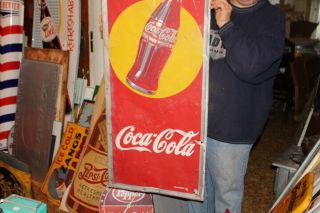 Large Vintage 1940 ' s Coca Cola Soda Pop Gas Station 54 
