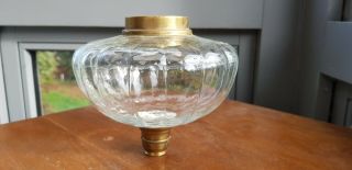 Vintage Antique 39mm Collar Ribbed Glass Oil Lamp Font 21mm Undermount