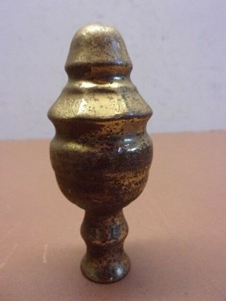 Vtg Large Heavy Ornate Solid Brass Lamp Finial 3 1/2 " Tall Topper 1/4 " Female