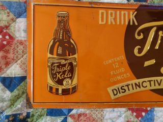 Vintage,  EXTREMELY RARE,  TRIPLE KOLA SIGN,  1930 - 1940.  not PEPSI,  COCA COLA,  HIRES 3
