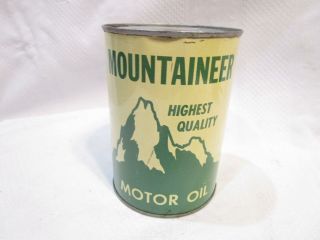 Vintage Mountaineer 1 Quart Motor Oil Can " Highest Quality " Metal Can
