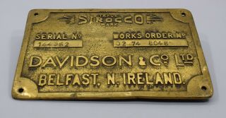 Trade Sirocco Mark Davidon&co ltd Marine Ship Antique Vintage Brass Plate Plaque 3