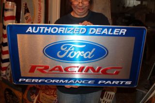 Vintage Ford Racing Performance Parts Dealer Gas Oil 32 " Embosse Metal Sign