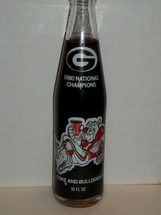 10 Oz Coca Cola Commemorative Bottle - 1980 Georgia Bulldogs Football Champions