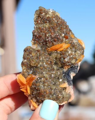 Lqqk Brilliant Cerussite Crystals And Barite Blades From Morocco (: (: