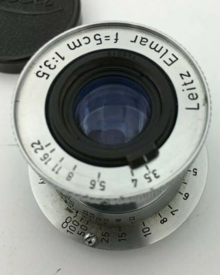 Vintage Leica Leitz Elmar F=5cm 1:3.  5 Lens 3