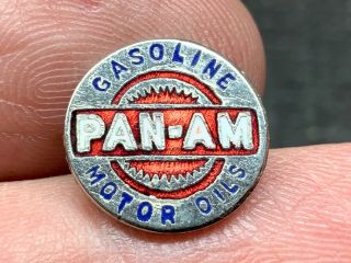 Pan - Am Gasoline Motor Oils Design Vintage Rare Service Award Pin.