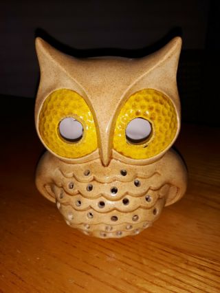 Vintage Mid Century Ceramic Owl Night Light Retro Needs Base