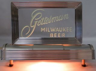 1940s Gettelman Milwaukee Beer Art Deco Lighted Cash Register Display Sign Rare