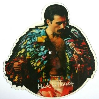 Ex/ex Freddie Mercury Made In Heaven Shaped Vinyl Picture Disc Queen 1985