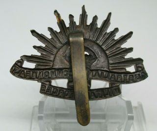 Vintage WW1 Australia Army AIF Rising Sun Slider Hat Badge & Shoulder Title 3