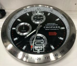 Rare Chopard (steel Case) Dealers Display Wall Clock Swiss Made Quartz