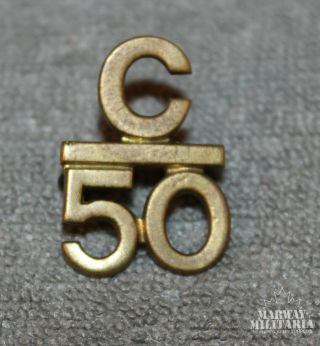 Ww1 Cef,  50th Battalion,  Calgary,  (c Over 50) Collar Badge Number (inv19713)