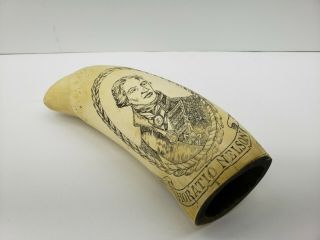Scrimshaw Whale Tooth Horatio Nelson Hms Victory Ship 7 "