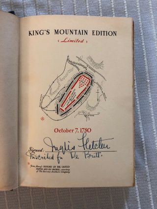 Signed 1947 Toil Of The Brave Inglis Fletcher King 