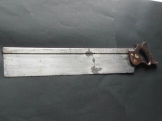 Vintage Henry Disston & Sons 22 " Cast Steel Langdon Co.  Mitre Box Dovetail Saw