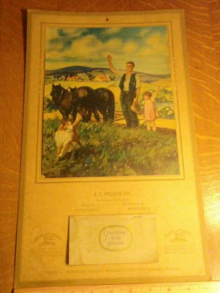 1928 John Deere Advertising Calendar Owatonna Minnesota J.  Nelson Co.  Implement