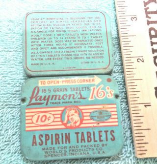 Vintage Flip Lid Tin - 16 - 5 Tablets Laymon 