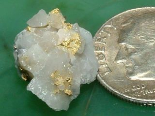 California Gold Quartz Specimen Gold Nugget 1.  94 Gram Natural Gold In Quartz