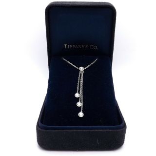 Tiffany & Co Platinum Diamond Jazz 3 Strand Dangle Pendant Necklace 16 "