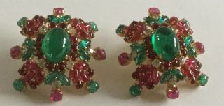 Vintage Signed Christian Dior Clip On Earrings Made In Germany C1968