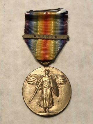 Wwi U.  S.  Army Victory Medal France Bar Aef Winged Ribbon 1914 - 1918