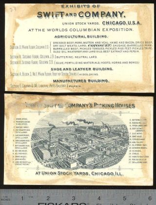 1893 Columbian Exposition SWIFT & CO MEAT EXPRESS Trade Card 27 2