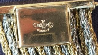 Vtg 1972 Christian Dior 2 - Tone Multi - Chain X - Long Necklace & Wide Bracelet Set