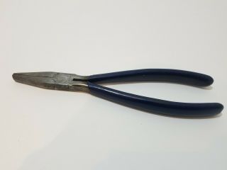 Vintage Craftsman Usa Duck Bill Pliers 8 " Inch Blue Rubber Handle C Stamping