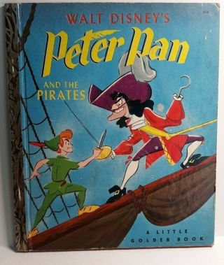 1952 Vintage 1st A Edition A Little Golden Book Peter Pan And The Pirates