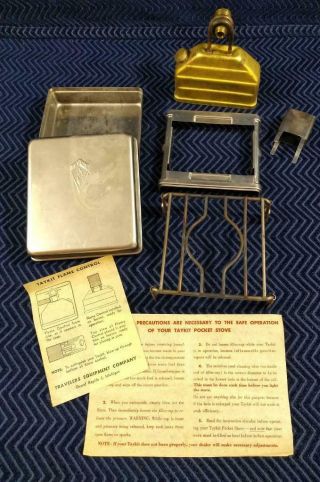 Vintage Taykit Pocket Stove By Travelers Equipment/original Instructions