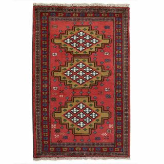 4x6 Oriental Vintage Wool Handmade Traditional Carpet Geometric Unique Area Rug