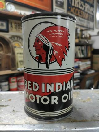 Red Indian Mccoll Frontenac Imperial Quart Motor Oil Can