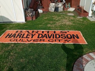 Vintage Harley Davidson Dealership Banner Sign Bartels Culver City La Ca 36x60