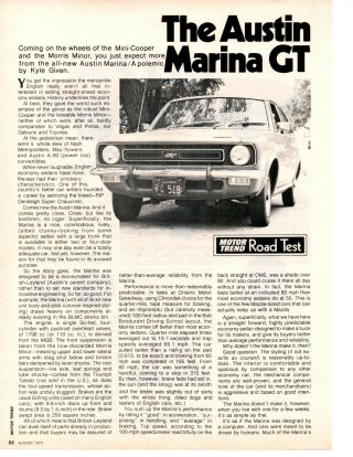 1973 Austin Marina Gt 2 - Page Road Test / Article / Ad