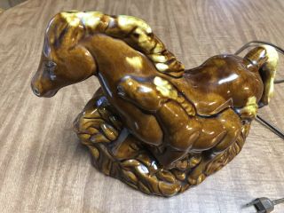 Phil - Mar Vintage Ceramic Horse and Foal TV Lamp 1950’s Good 2